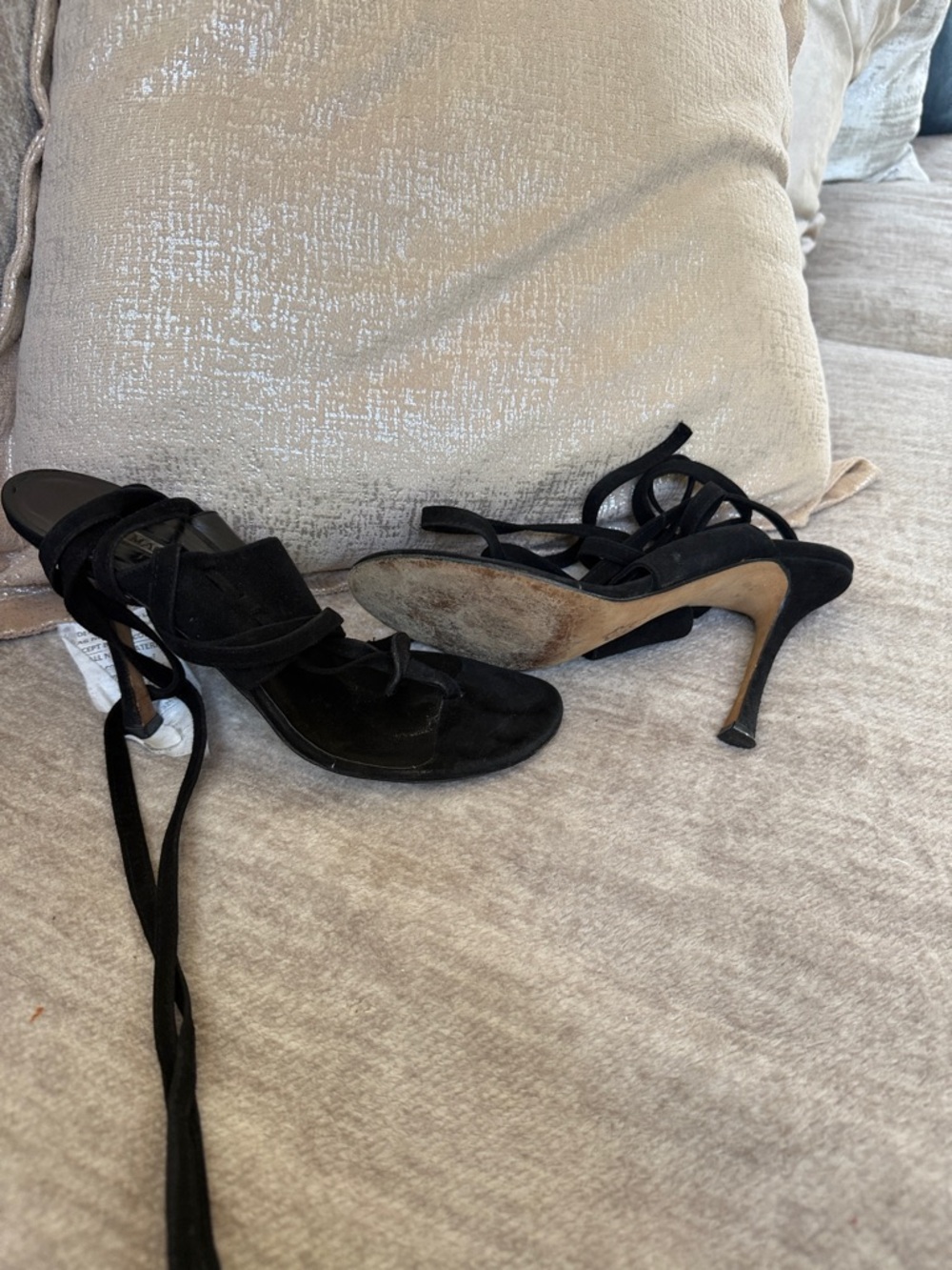 Manolo Blahnik Suede Strappy Heels